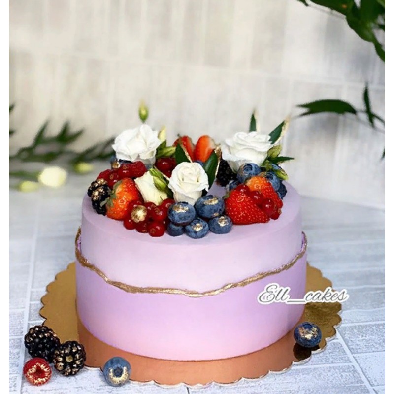 Лавандовый торт с цветами